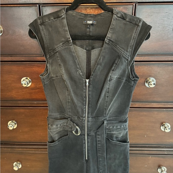 PAIGE Black Sleeveless Zip-Front Jumpsuit - Picture 2 of 5